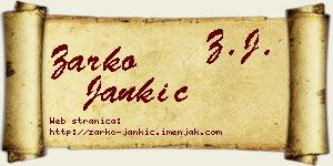 Žarko Jankić vizit kartica